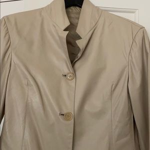 Jil Sander beige butter soft leather jacket